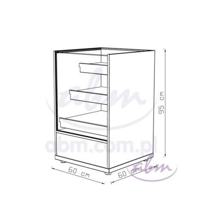 Lada szklona 60x60x95 wenge D2227 B5